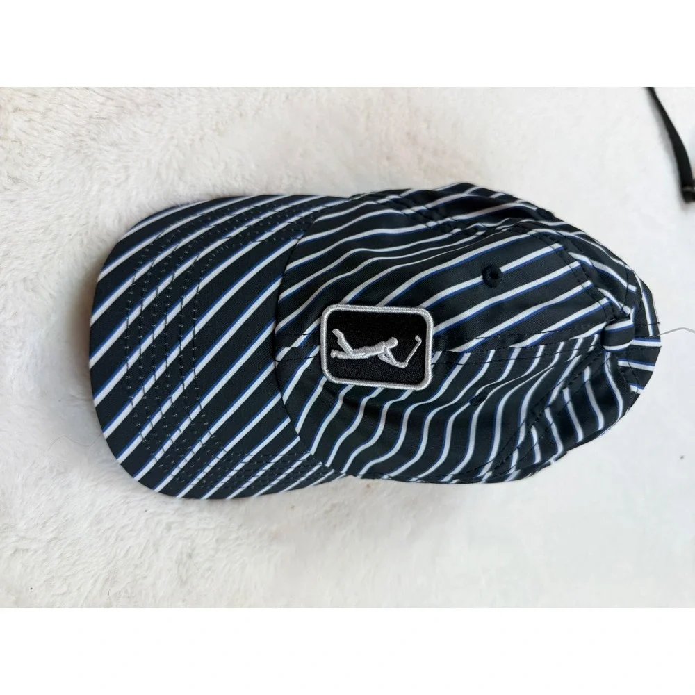 PGA Tour Womens Golf Hat Navy Blue White Striped Adjustable Strapback Cap